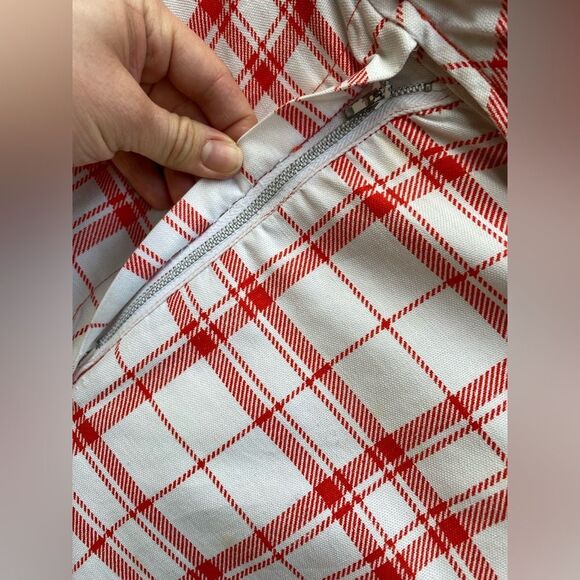 1970s Checkered White & Red Bell Bottom Pants - Picture 12 of 15